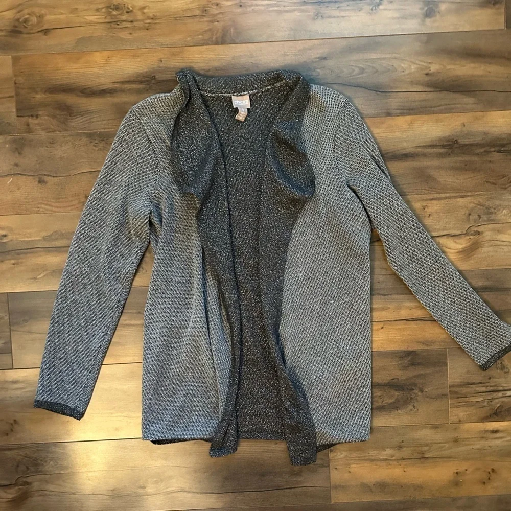 Chico’s Open Front Metallic Cardigan Sweater – Chico’s 1